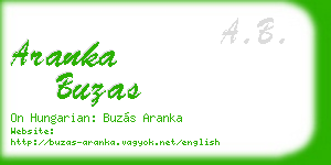 aranka buzas business card
